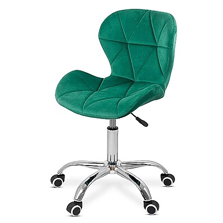 Scaune birou copii - Scaun birou copii OFF 334, ergonomic, rotativ, catifea, cadru cromat, inaltime ajustabila, 100 kg