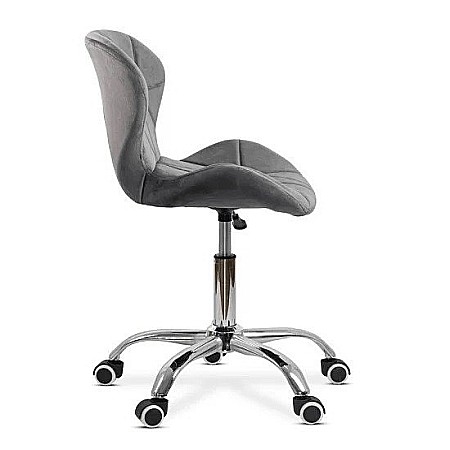 Scaun birou copii OFF 334, ergonomic, rotativ, catifea, cadru cromat, inaltime ajustabila, 100 kg [3]