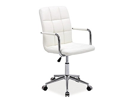 Scaun birou copii SL Q022, ergonomic, cadru otel, piele ecologica, inaltime ajustabila, rotatie 360°, 60 Kg, alb [0]