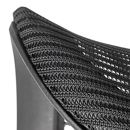 Scaun birou cu mesh Hm Loreto, ergonomic, suport lombar, baza polipropilena, mecanism de balans, inaltime reglabila, material respirabil, 100 kg, negru [2]