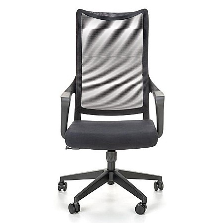 Scaun birou cu mesh Hm Loreto, ergonomic, suport lombar, baza polipropilena, mecanism de balans, inaltime reglabila, material respirabil, 100 kg, negru [3]
