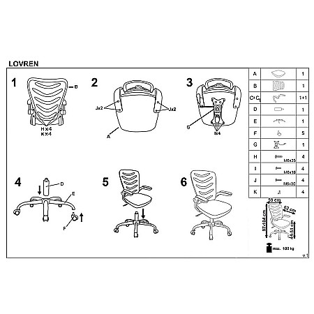 Scaun birou cu mesh HM Lovren, ergonomic, inaltime reglabila, cotiere rabatabile, baza polipropilena, 100 kg, negru [5]