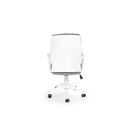 Scaun birou cu stofa, HM Spin 2, mecanism de balans, ergonomic, cadru polipropilena, cu brate, 100 kg, gri [2]