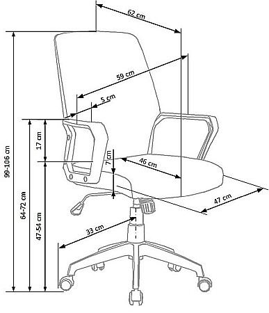 Scaun birou cu stofa, HM Spin 2, mecanism de balans, ergonomic, cadru polipropilena, cu brate, 100 kg, gri [4]