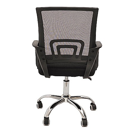 Scaun birou ergonomic AB002, mesh, inaltime reglabila, baza cromata, suport lombar, 90 kg, negru [3]