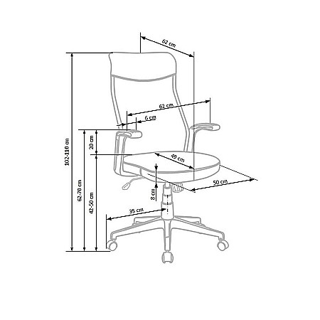 Scaun birou ergonomic HM Arctic, stofa, mecanism de balans, cadru polipropilena, rotatie 360°, 100 kg, gri [2]