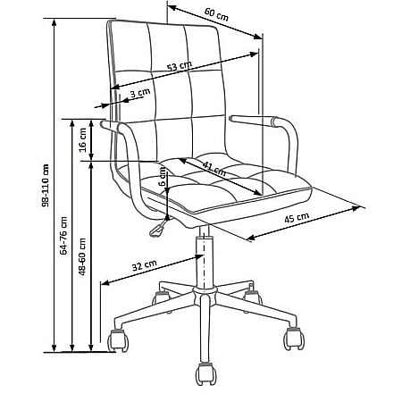 Scaun birou ergonomic, HM Gonzo 2, cadru cromat, tapiterie piele ecologica, mecanism de balans, roti pivotante, 90 kg, alb [6]
