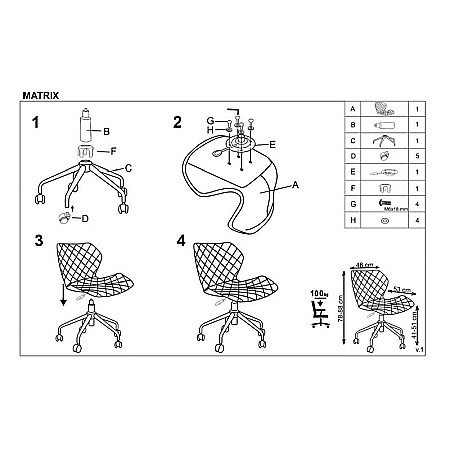 Scaun birou ergonomic, HM Matrix, stofa si piele ecologica, inaltime reglabila, rotire 360 ˚, 100 kg, alb/negru [6]