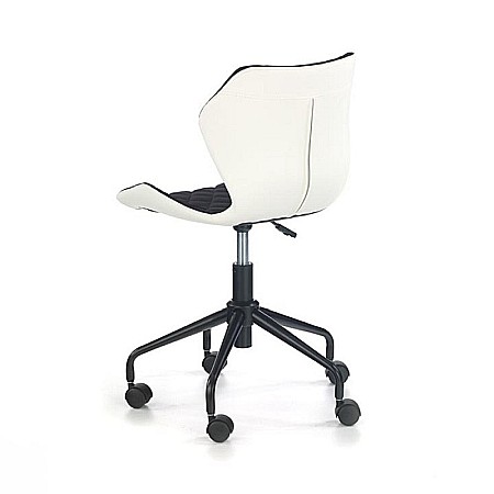 Scaun birou ergonomic, HM Matrix, stofa si piele ecologica, inaltime reglabila, rotire 360 ˚, 100 kg, alb/negru [4]