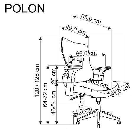 Scaun birou ergonomic HM Polon, mesh, mecanism inclinare, baza polipropilena, suport lombar, tetiera, 100 kg, negru [12]