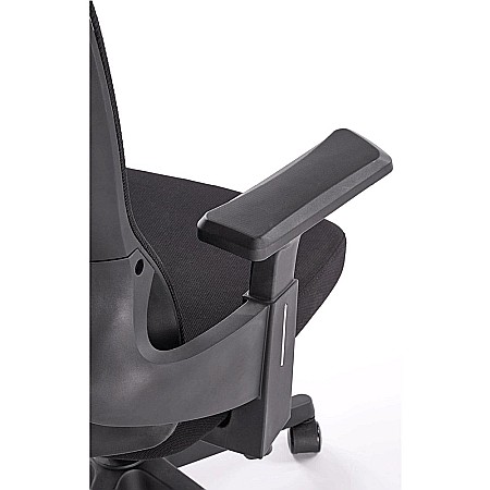 Scaun birou ergonomic HM Polon, mesh, mecanism inclinare, baza polipropilena, suport lombar, tetiera, 100 kg, negru [7]