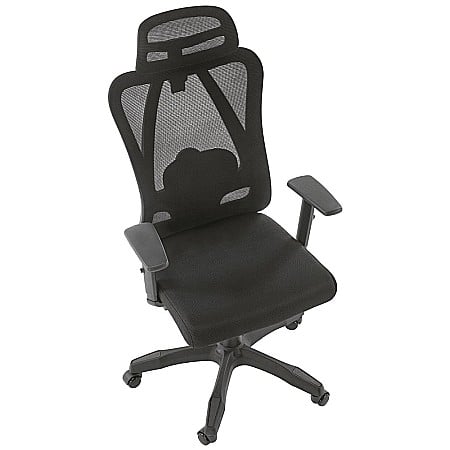 Scaun birou ergonomic HM Ramos, mesh, mecanism multiblock, baza polipropilena, suport lombar reglabil, cotiere ajustabile, 120 kg, negru [4]