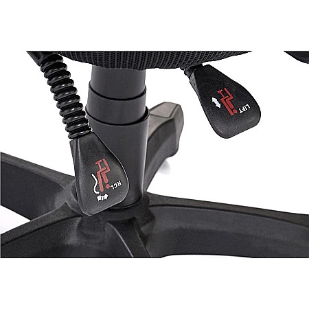 Scaun birou ergonomic HM Ramos, mesh, mecanism multiblock, baza polipropilena, suport lombar reglabil, cotiere ajustabile, 120 kg, negru [9]