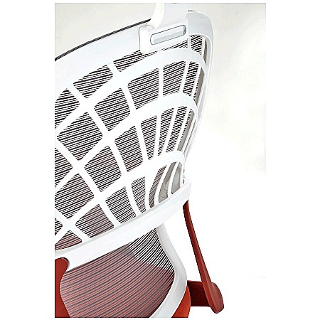 Scaun birou ergonomic HM Vesuvio 2, mesh, mecanism balans, baza polipropilena, suport lombar, tetiera reglabila, 120 kg, rosu scortisoara/gri/alb [7]