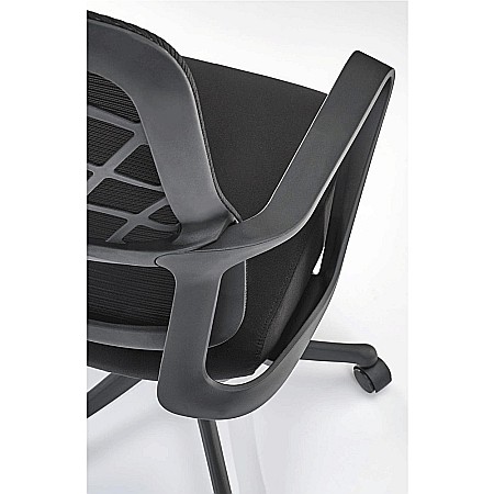 Scaun birou ergonomic HM Vesuvio, mesh, mecanism balans, baza polipropilena, suport lombar, tetiera ajustabila,120 kg, negru [8]