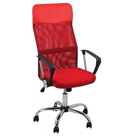 Scaun birou ergonomic mesh OFF 907, baza cromata, cu tetiera, mecanism de balans, 110 kg [1]