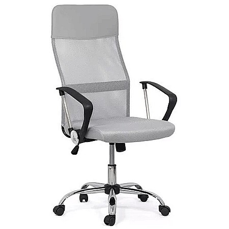 Scaun birou ergonomic mesh OFF 907, baza cromata, cu tetiera, mecanism de balans, 110 kg [1]