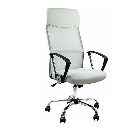 Scaune birou - Scaun birou ergonomic mesh OFF 907, baza cromata, cu tetiera, mecanism de balans, 110 kg