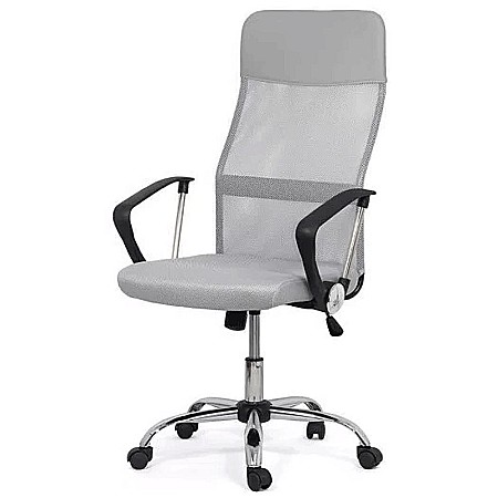 Scaune ergonomice - Scaun birou ergonomic mesh OFF 907, baza cromata, cu tetiera, mecanism de balans, 110 kg