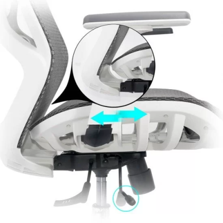 Scaun birou ergonomic multifunctional SYYT 9503, mesh, mecanism multiblock, tetiera reglabila 2D, 120 kg, gri [5]