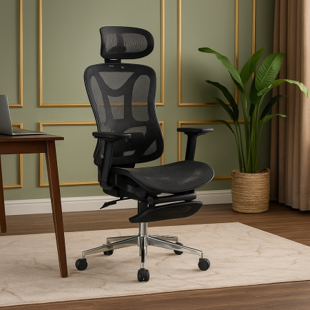 Scaune birou - Scaun birou ergonomic multifunctional SYYT 9519, mesh, mecanism a-sincron, suport lombar, brate 3D,150 kg, negru