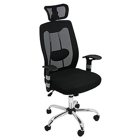 Scaune birou - Scaun birou ergonomic OFF 988, mesh, baza cromata, suport lombar, inaltime reglabila, mecanism balans, 110 kg