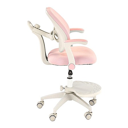 Scaun birou ergonomic pentru copii HM Panco, ajustabil pe inaltime si adancime, mesh, suport pentru picioare, roz [11]