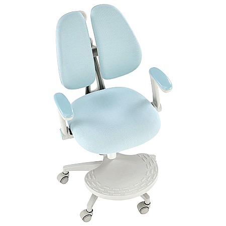 Scaun birou ergonomic pentru copii HM Panco, ajustabil pe inaltime si adancime, mesh, suport pentru picioare, 70 kg, bleu [5]