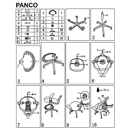 Scaun birou ergonomic pentru copii HM Panco, ajustabil pe inaltime si adancime, mesh, suport pentru picioare, 70 kg, bleu [10]