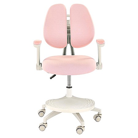 Scaun birou ergonomic pentru copii HM Panco, ajustabil pe inaltime si adancime, mesh, suport pentru picioare, roz [3]