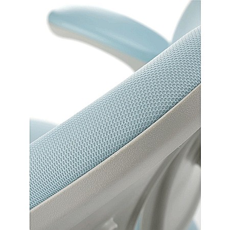 Scaun birou ergonomic pentru copii HM Panco, ajustabil pe inaltime si adancime, mesh, suport pentru picioare, 70 kg, bleu [7]