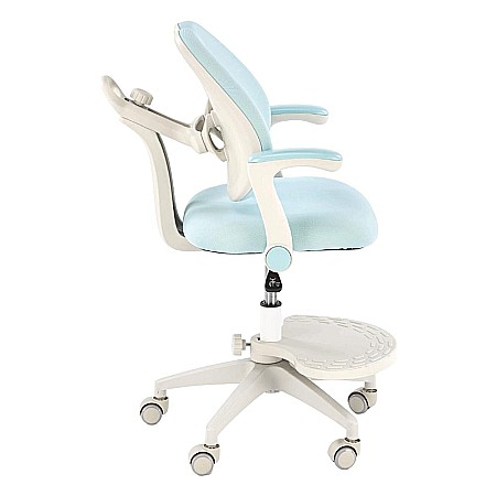 Scaun birou ergonomic pentru copii HM Panco, ajustabil pe inaltime si adancime, mesh, suport pentru picioare, 70 kg, bleu [6]