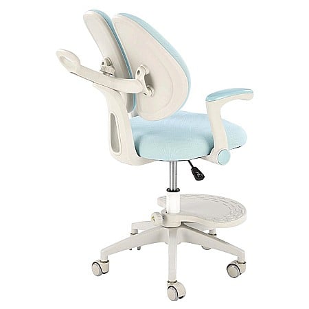 Scaun birou ergonomic pentru copii HM Panco, ajustabil pe inaltime si adancime, mesh, suport pentru picioare, 70 kg, bleu [3]