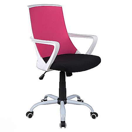 Scaun birou ergonomic, SL Q248, tapiterie stofa, reglabil pe inaltime, roti pivotante, mecanism balansare, 100 Kg, Negru/Roz [2]