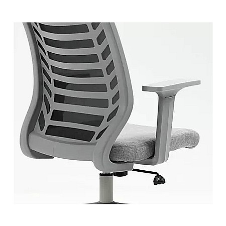 Scaun birou ergonomic SL Q320, mesh, mecanism inclinare, baza polipropilena, suport lombar, roti cauciucate, 90 kg, negru/gri [2]