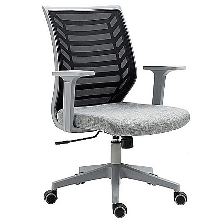 Scaune ergonomice - Scaun birou ergonomic SL Q320, mesh, mecanism inclinare, baza polipropilena, suport lombar, roti cauciucate, 90 kg, negru/gri