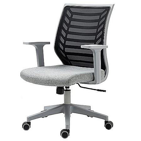 Scaun birou ergonomic SL Q320, mesh, mecanism inclinare, baza polipropilena, suport lombar, roti cauciucate, 90 kg, negru/gri [1]