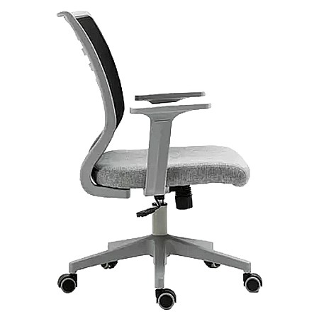 Scaun birou ergonomic SL Q320, mesh, mecanism inclinare, baza polipropilena, suport lombar, roti cauciucate, 90 kg, negru/gri [4]