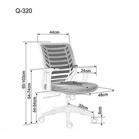 Scaun birou ergonomic SL Q320, mesh, mecanism inclinare, baza polipropilena, suport lombar, roti cauciucate, 90 kg, albastru/gri [11]
