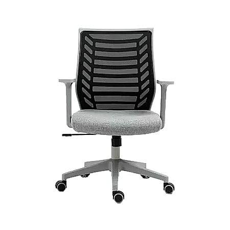 Scaun birou ergonomic SL Q320, mesh, mecanism inclinare, baza polipropilena, suport lombar, roti cauciucate, 90 kg, negru/gri [6]
