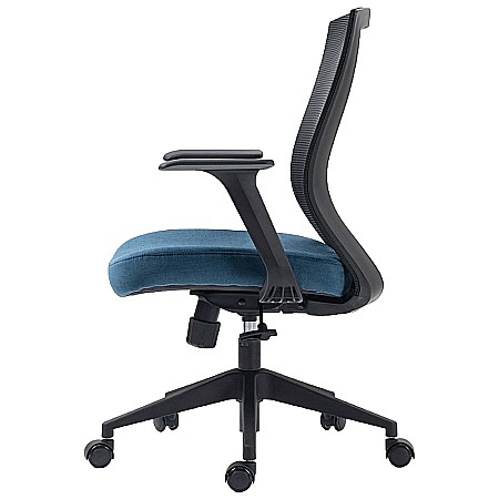 Scaun birou ergonomic SL Q328, mesh, inaltime reglabila, roti pivotante, cadru polipropilena, 136 kg, negru/albastru [3]
