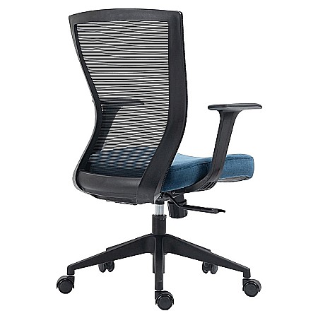 Scaun birou ergonomic SL Q328, mesh, inaltime reglabila, roti pivotante, cadru polipropilena, 136 kg, negru/albastru [2]