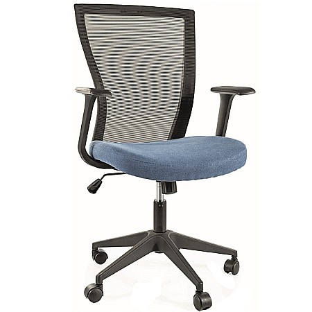 Scaune ergonomice - Scaun birou ergonomic SL Q328, mesh, inaltime reglabila, roti pivotante, cadru polipropilena, 136 kg, negru/albastru