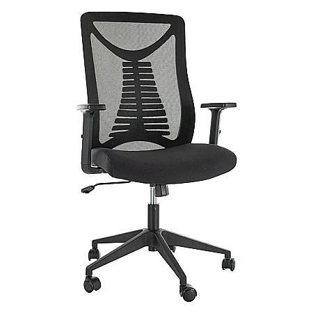 Scaun birou ergonomic SL Q330R, mesh, respirabil, cotiere reglabile, mecanism inclinare, 110 kg, negru [1]