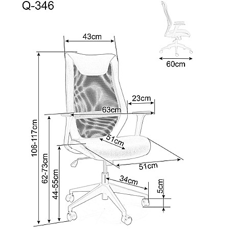 Scaun birou ergonomic SL Q346 Gri [8]