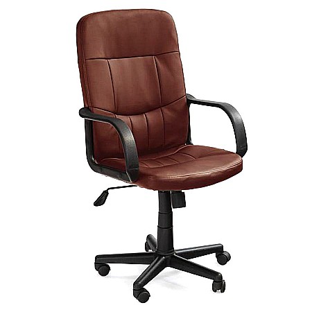 Scaun birou HM Denzel, Piele ecologica, Directorial, Mecanism balansare, Inaltime ajustabila, 102 kg, Maro [1]