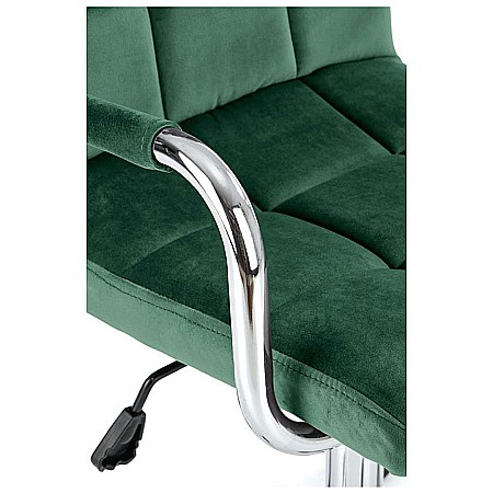 Scaun birou HM Gonzo 4, stofa tip catifea, mecanism de balans, cu brate tapitate, cadru cromat, rotatie 360°, 90 kg, verde [1]