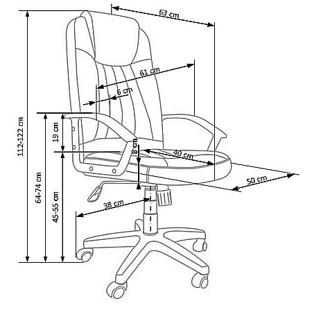 Scaun birou HM Rino, Ergonomic, Stofa, Inaltime reglabila, Mecanism balansare, 100 kg, 122x61x40 cm, Gri [2]