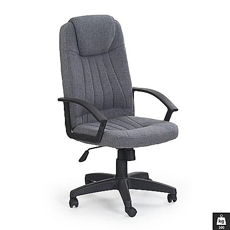 Scaune ergonomice - Scaun birou HM Rino, Ergonomic, Stofa, Inaltime reglabila, Mecanism balansare, 100 kg, 122x61x40 cm, Gri