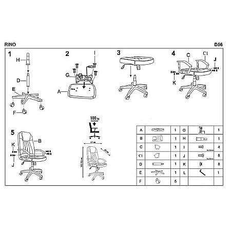 Scaun birou HM Rino, Ergonomic, Stofa, Inaltime reglabila, Mecanism balansare, 100 kg, 122x61x40 cm, Gri [3]